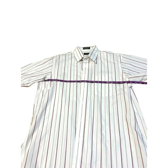 Vintage Christian Dior Plus De Coton Short Sleeve Button Down Striped 16.5 - Picture 6 of 8